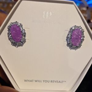 Sparkling Purple Oval Earrings